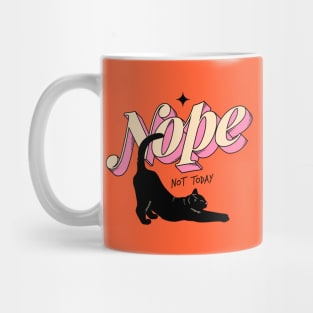 Monday Nope Black Cat in orange Mug